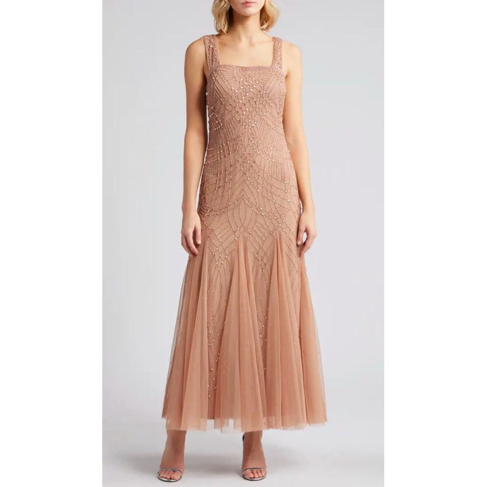 Pissarro Nights Beaded Gown with Long Sleeve No Jacket Size 2 Cocktail Formal